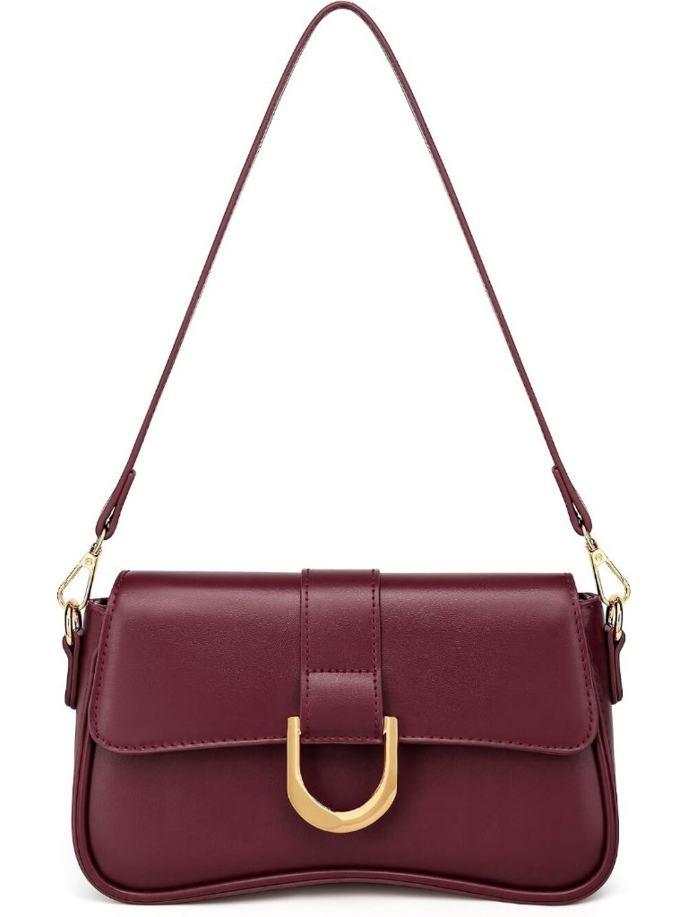 Women's Wine Red Small Cute Purse Retro Clutch Underarm Hobo Shoulder Bag